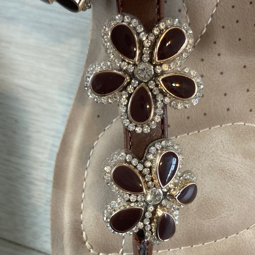Brown Floral Sandals - Picture 5 of 5
